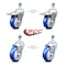 Service Caster 4 Inch Blue Polyurethane Wheel Swivel 1/2 Inch Stem Caster Total Lock Brake, 2PK SCC-TSTTL20S414-PPUB-BLUE-121315-2S2 - alternate 6